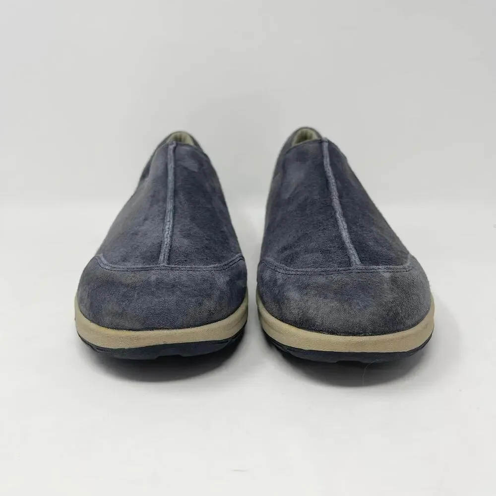 Duluth Trading Slip On Mocs Womens 9.5 Steel‎ Creek Blue Suede Water-Resistant